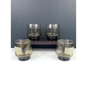 Vintage Libbey Small Size Tawny Brown Juice Glasses.