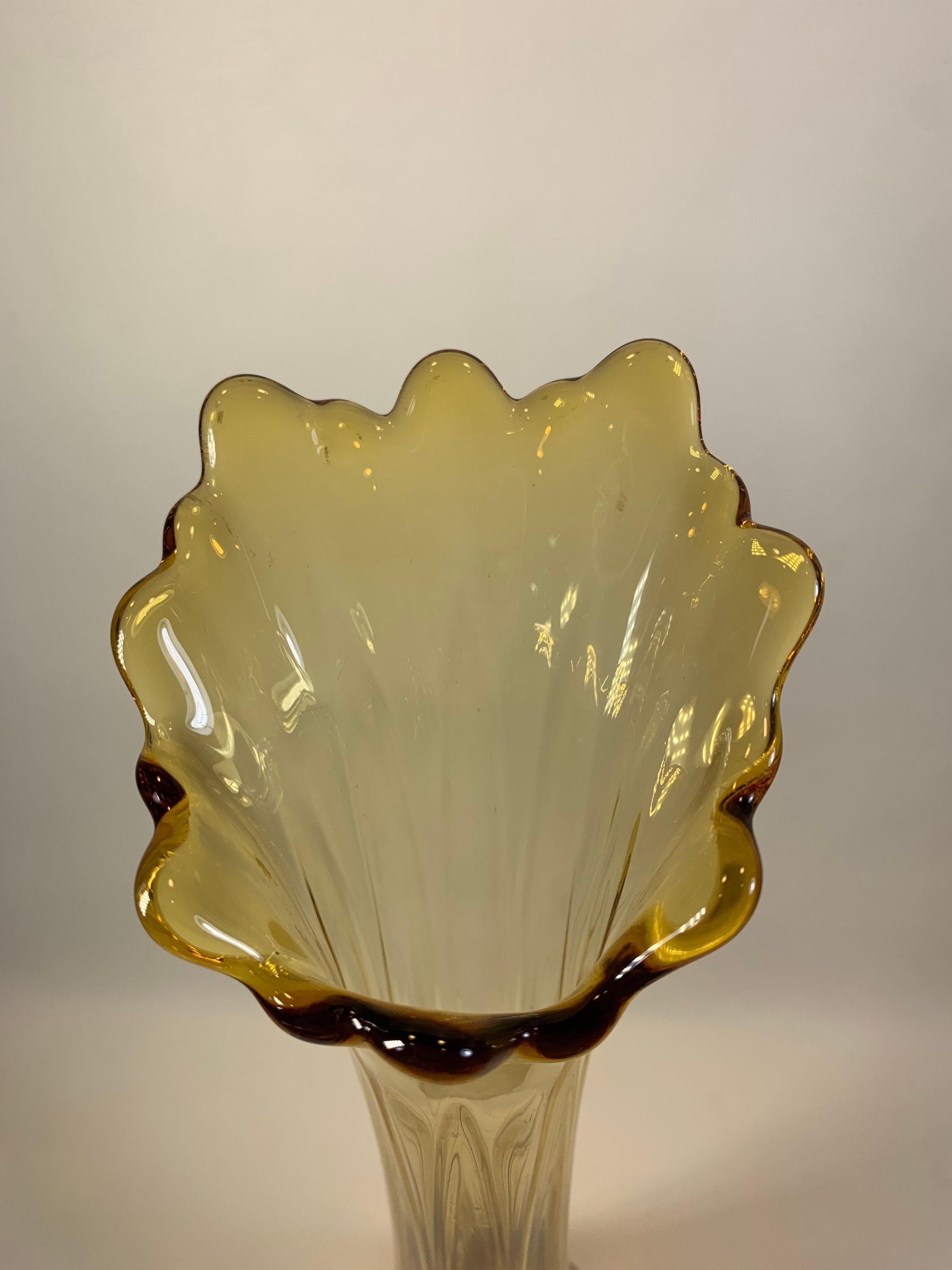 Vintage Amber Swung Vase Etsy