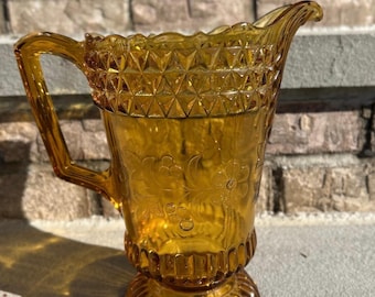 Vintage Early American Pattern Brown Glass Pitcher