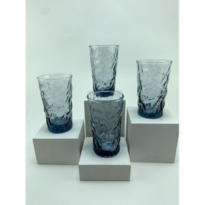 Vintage Libbey Aztec Bleu Juice Glasses.