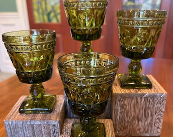 Colony Park Lane Green Indiana Glass Cordials.