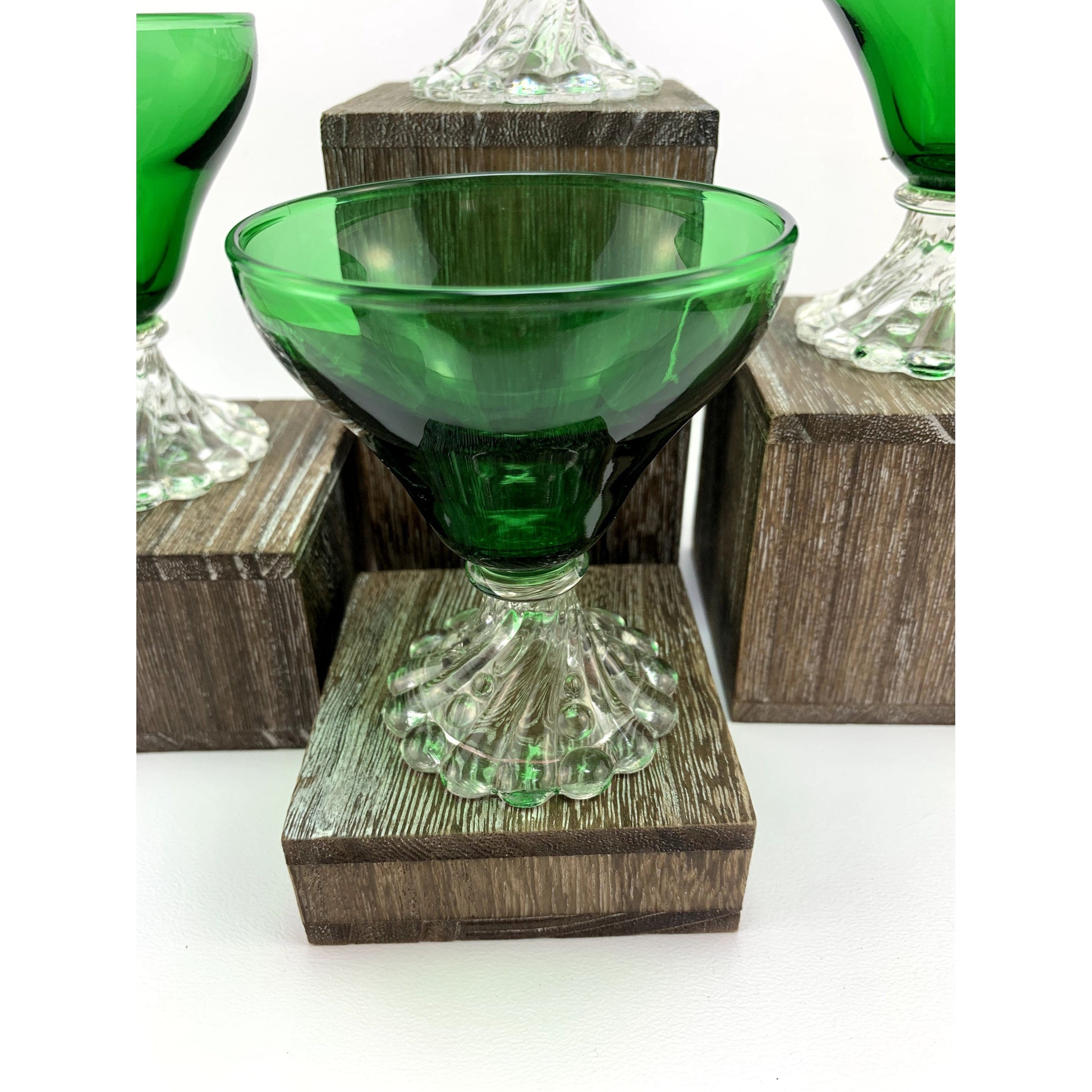 Anchor Hocking Burple Green Martini Glasses. Etsy