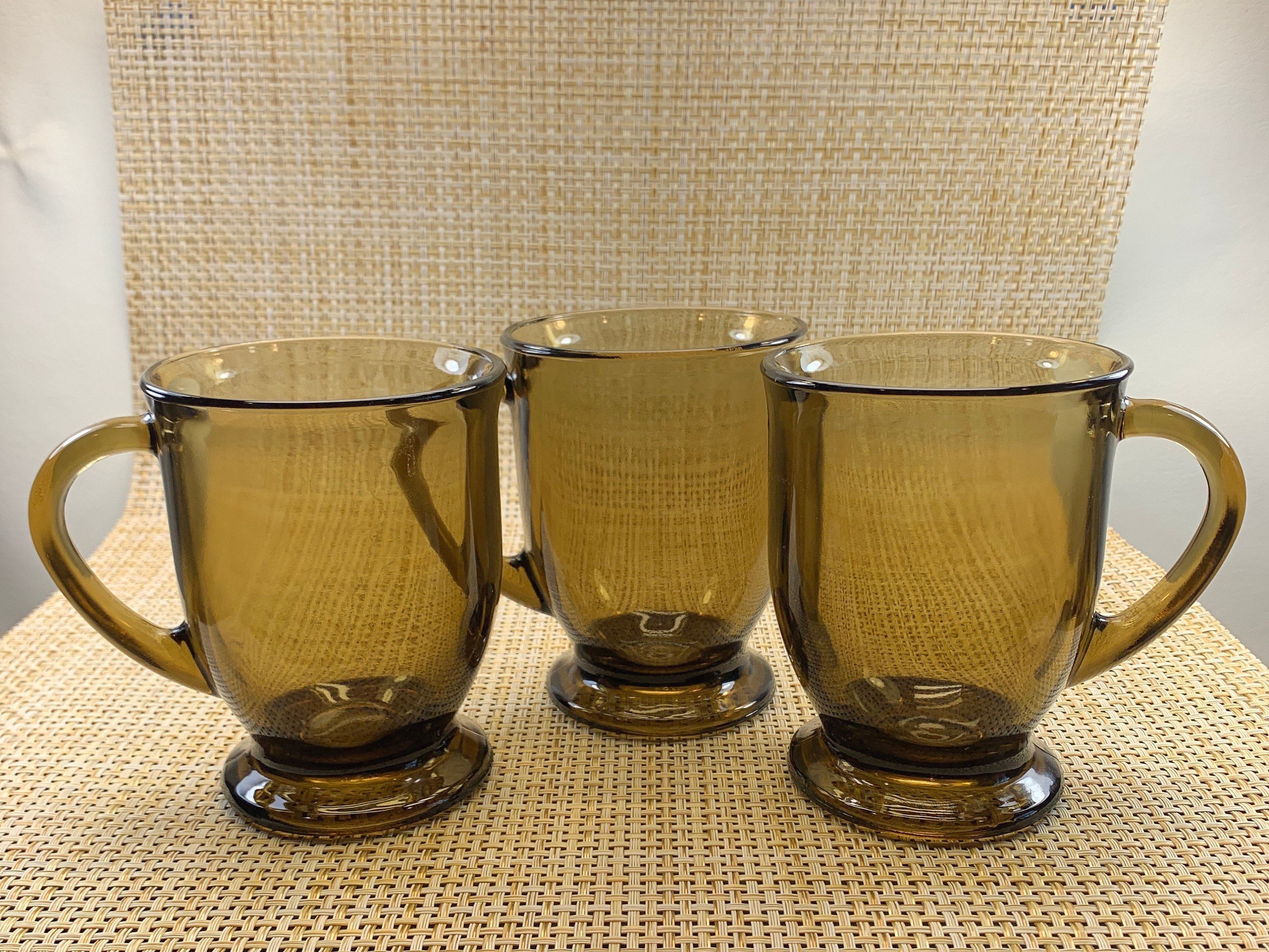 Anchor Hocking Vintage Glass Coffee Mugs Etsy