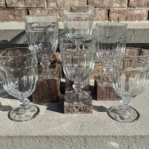 Vintage Libbey Gibraltar Tall Clear Glass Goblet.