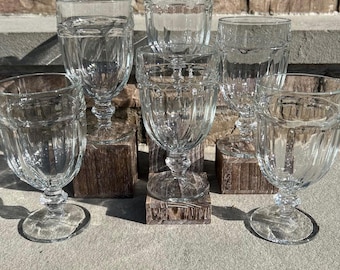 Vintage Libbey Gibraltar Tall Clear Glass Goblet.