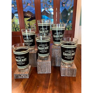 Bacardi Oakheart Genuine Spiced Rum Drinking Glasses.