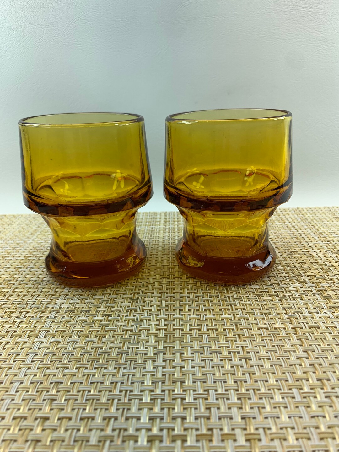 Vintage Georgian Honey Gold Low Ball Rocks Glasses. - Etsy