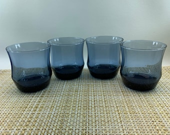 Libbey Apollo Blue Glass Tumblers.