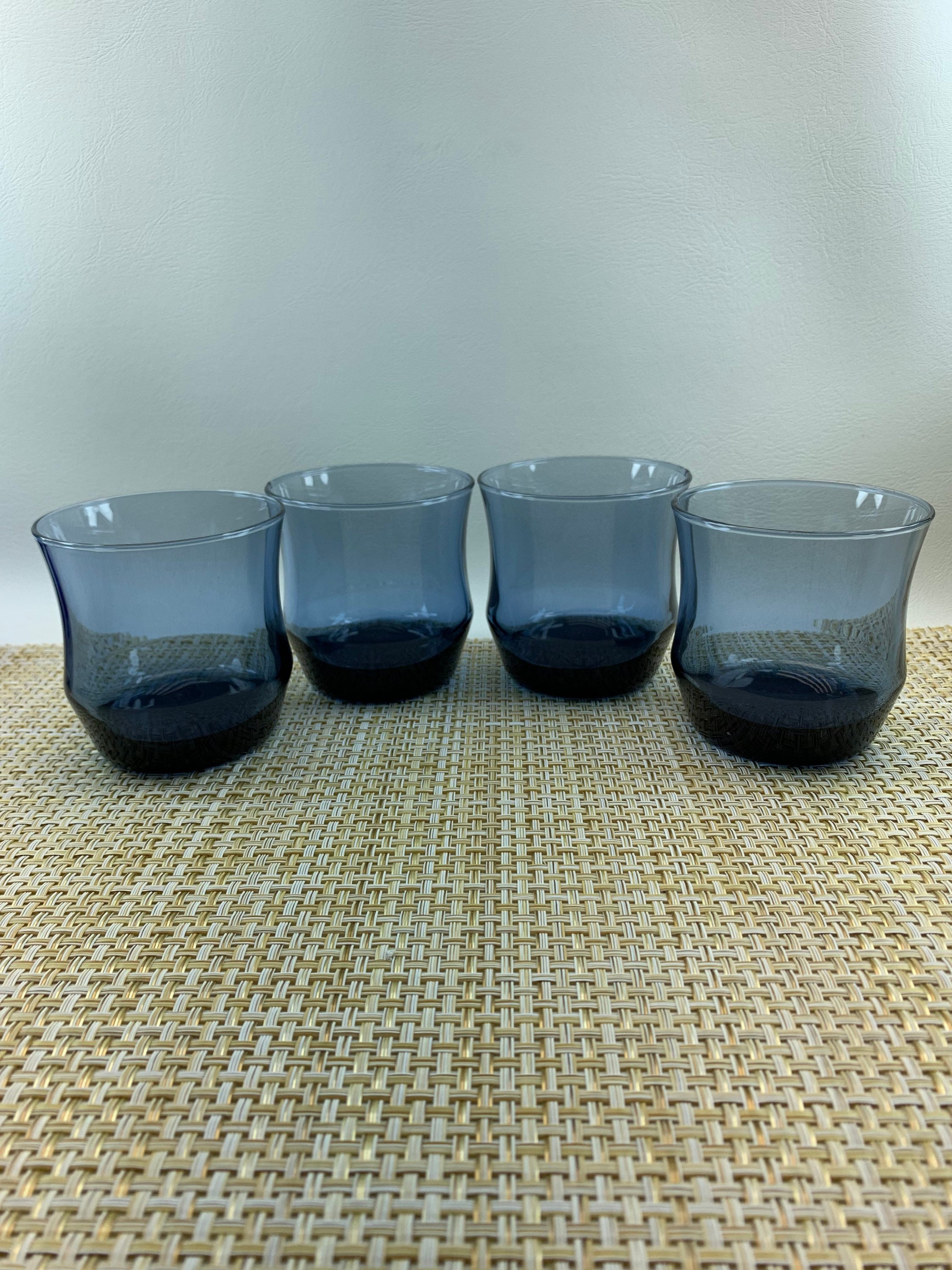 Libbey Apollo Blue Glass Tumblers. Etsy UK