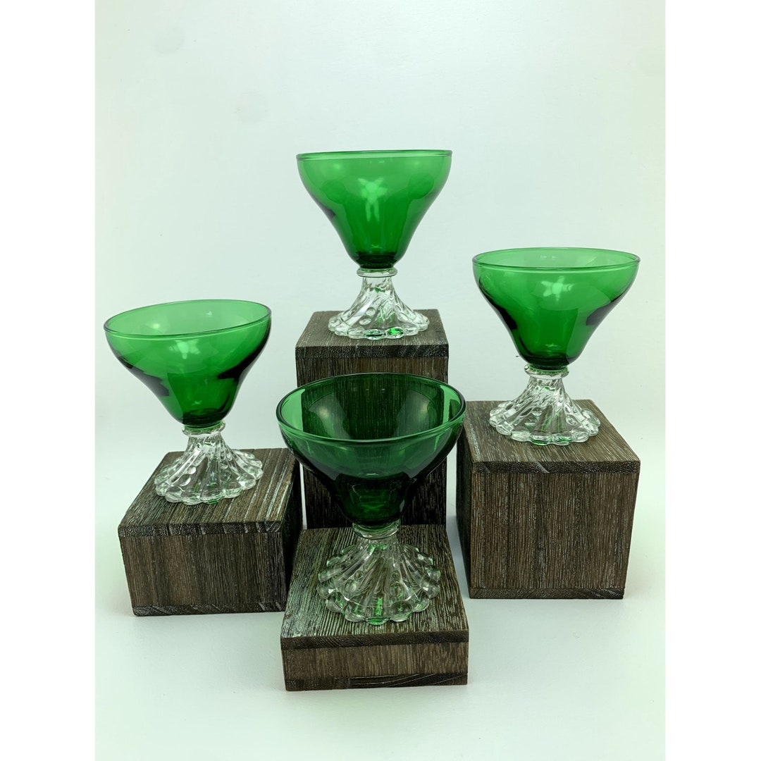 Anchor Hocking Burple Green Martini Glasses. Etsy