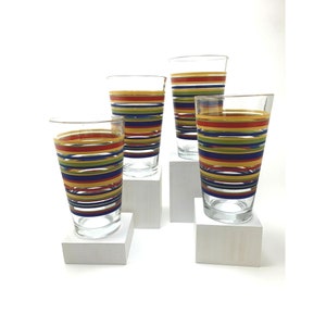 Striped Highball Glass Tumblers