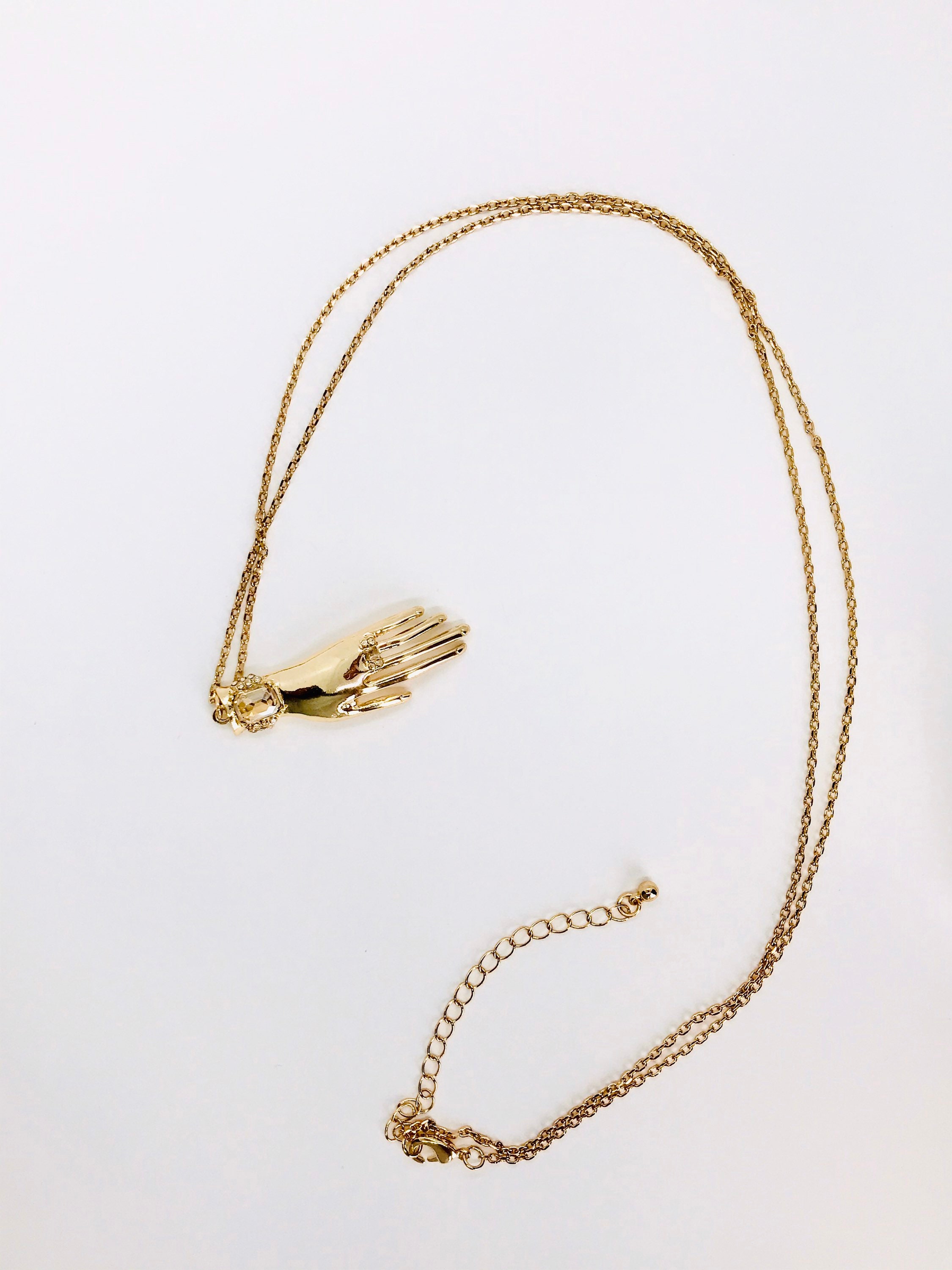 Modern Hand Necklace Cool Gift Trendy Long Chain Golden Etsy Canada