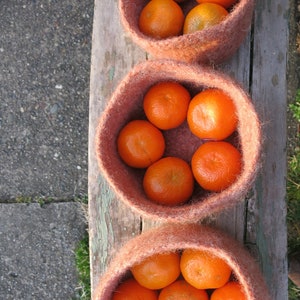Felted Nordic Wool Bowls: large, medium, small