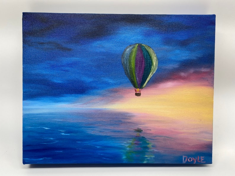 Doyle Original Made to Order Hot Air Balloon Oil Painting signed by artist J