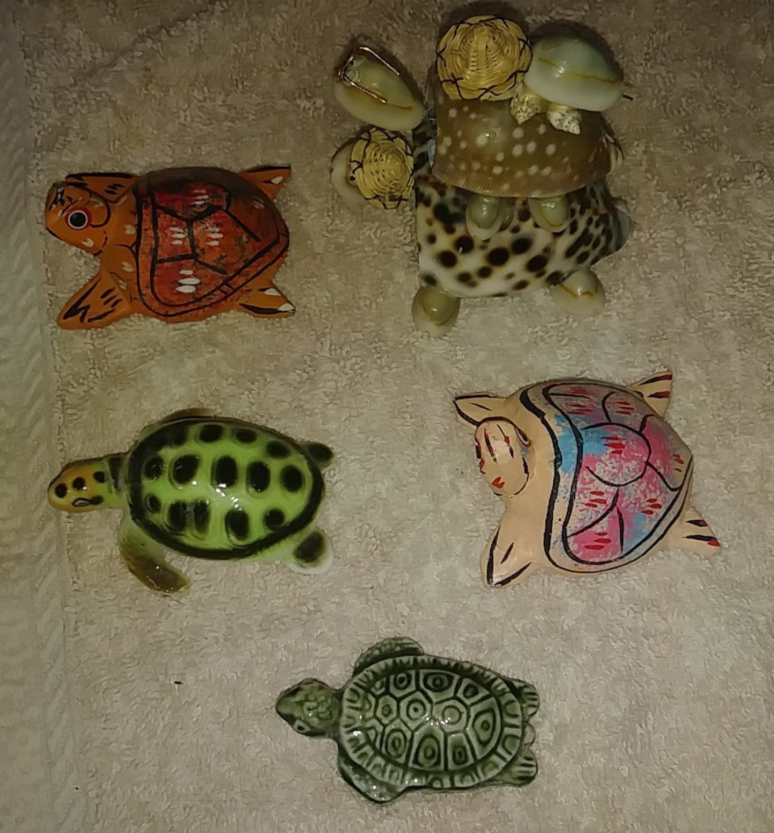 7 Turtle Figurine Collection Wade England Porcelain Wood Etsy