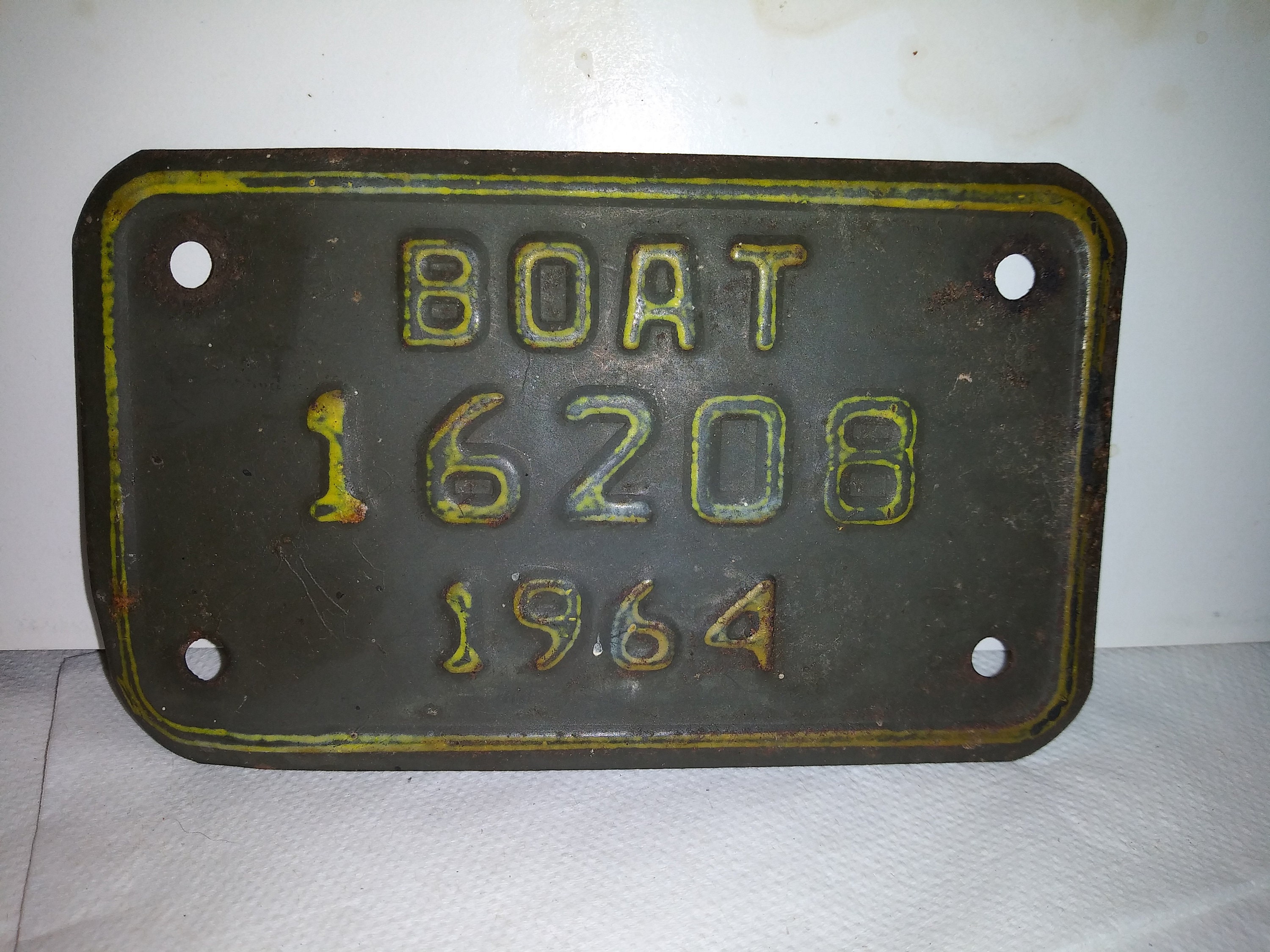1964 Michigan BOAT License Plate Vintage Original Owner Etsy UK