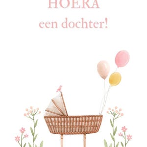 Setje wenskaarten - geboorte dochter -  geboorte zoon - geboortekaartje - hoera een meisje - hoera een jongen -felicitatiekaart -kaarten set