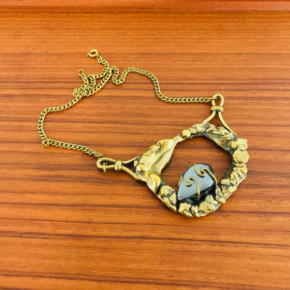 Brutalist Hematite bronze or brass amalgam signed