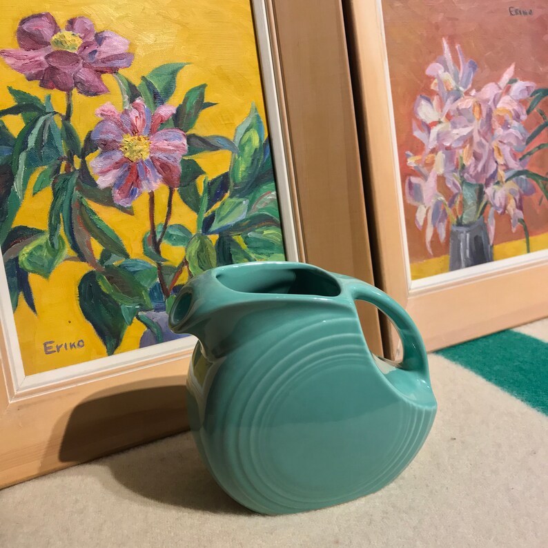 Fiestaware Sea Mist small circlet disk juice pitcher 1990s Etsy