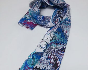 Flutterby - Watermarbled Silk Scarf