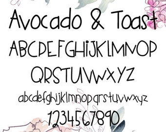 Avocado & Toast Font: Fun Handwritten Font (Digital Download)