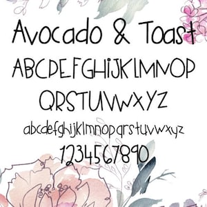 Avocado & Toast Font: Fun Handwritten Font (Digital Download)