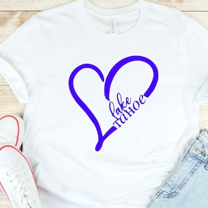 Lake Tahoe Heart SVG Printable | California Nevada Sierra Nevada Mtns. | Vinyl Decal Shirts | Lake vacation | Boat | Kayak | Love Tahoe