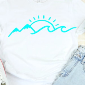 Mountain Wave SVG Sunshine Sun | Cricut | Silhouette | PNG | Ocean Sea | Beach | Sand | Vinyl | Custom | Decal | State | Home | Iron on |