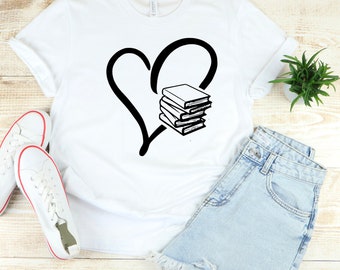 Heart Books SVG PNG: Librarian Reader Gift (Digital Download)