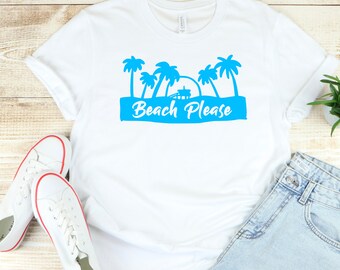Beach Please SVG PNG: Tropical Palm Tree Design (Digital Download)