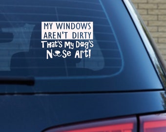 Dog Nose Art Car Decal: Humorous Bumper Sticker (SVG, PNG, JPG)
