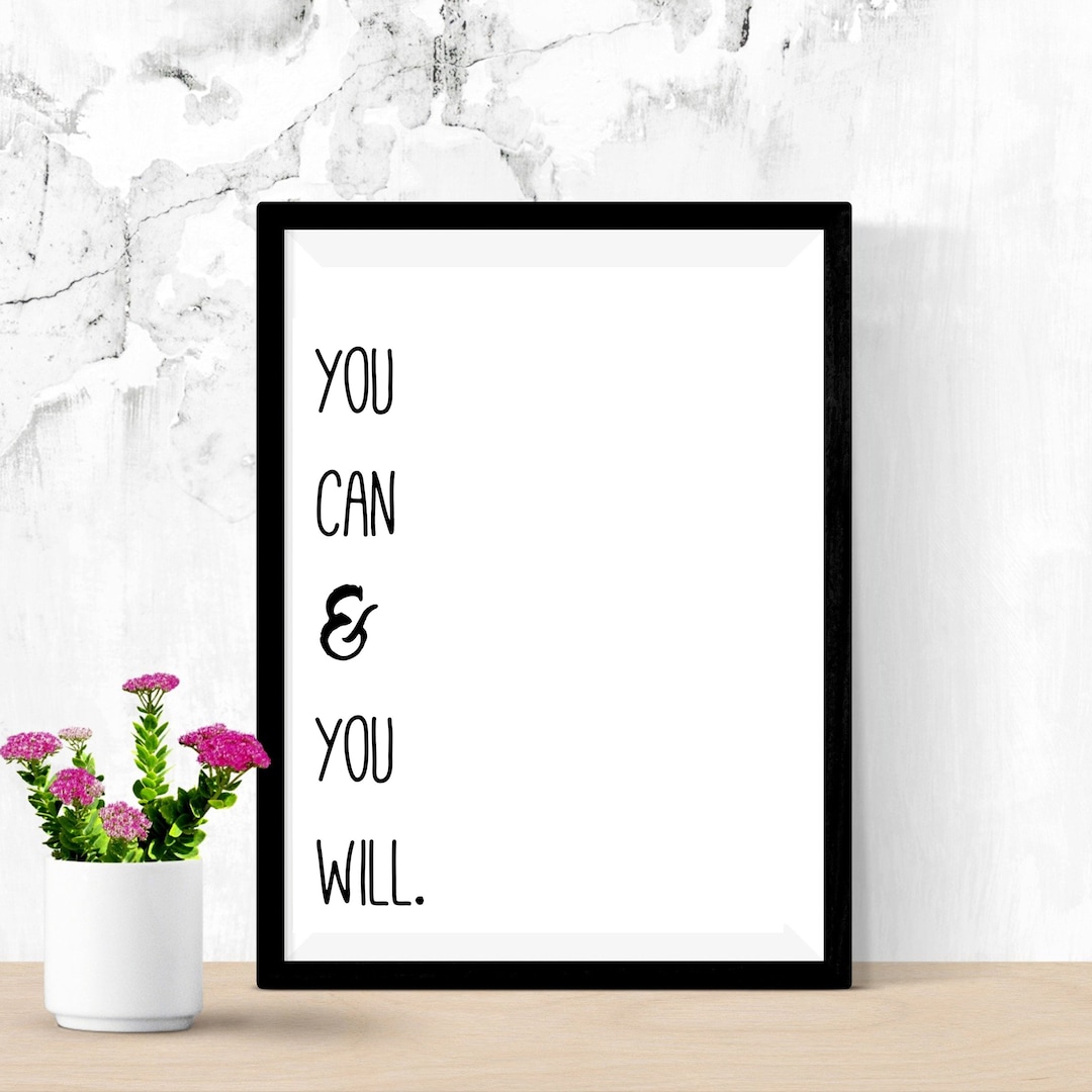 Printable Quotes for Wall Decor | Black and White | JPEG | Customize ...