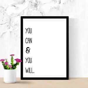 Printable Quotes for Wall Decor | Black and White | JPEG | Customize ...