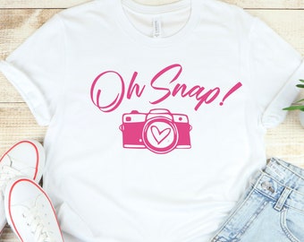 Oh Snap Camera SVG: Photographer Gift Shirt Decal (Digital Download)