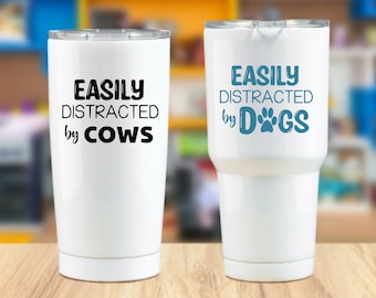 Easily Distracted by Cows SVG: Dog Lover Vinyl (Digital Download)
