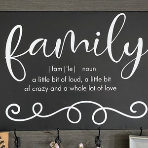 Pacote de definição de família de 3 | Loud Love Crazy | Decoração de parede | Placa engraçada para casa | Cricut Silhouette | Quadro-negro | Decoração de parede | substantivo