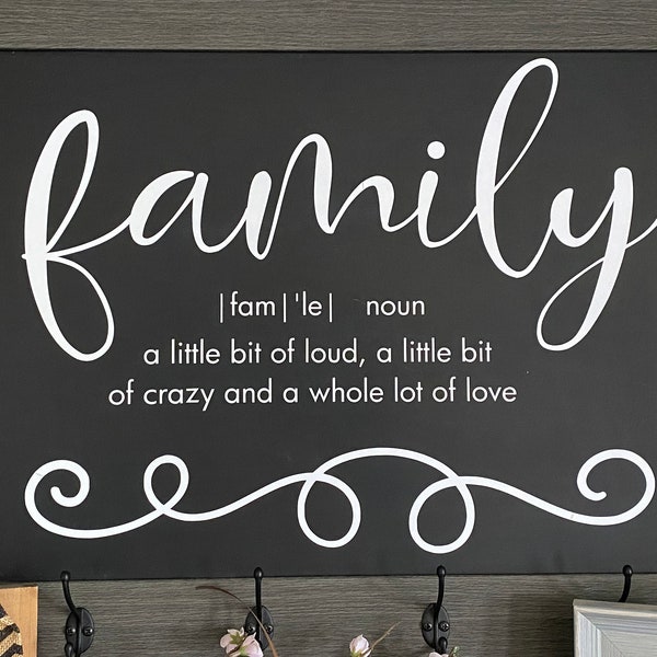 Family Definition Pack of 3 | Loud Love Crazy | Wall decor | Funny Sign for home | Cricut Silhouette | Chalkboard | Wall decor | noun