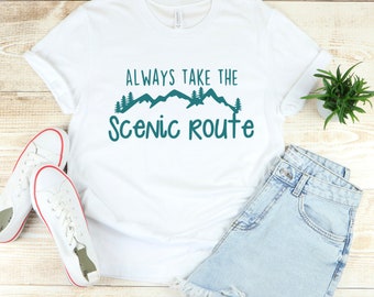 Always take the scenic route SVG PNG Printable | Road Trip | Not all who wander are lost | Car decal | Enjoy the view | Cricut |