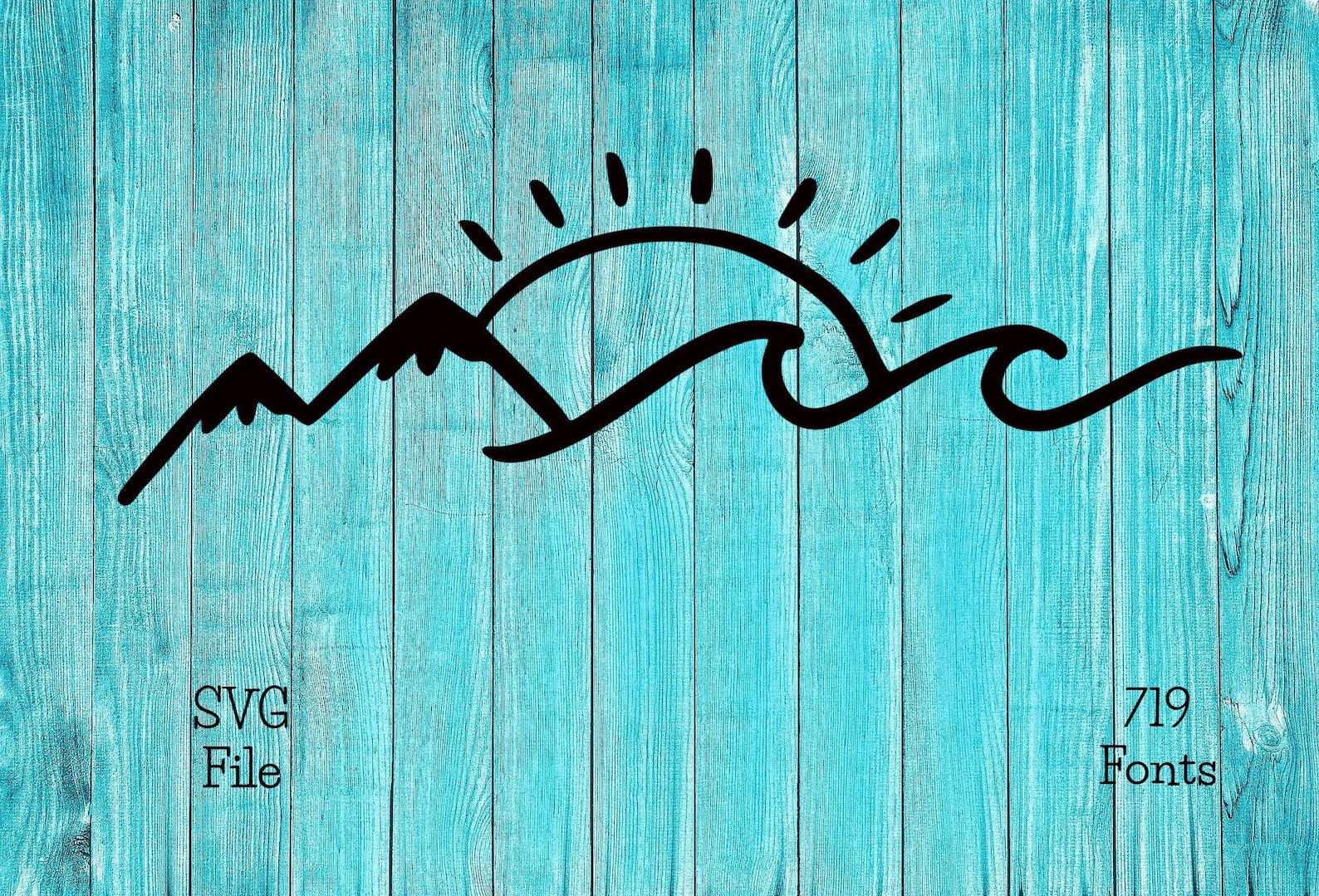 Mountain Wave SVG Sunshine Sun Cricut Silhouette PNG | Etsy