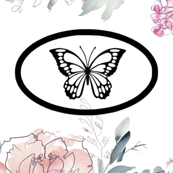 Download Butterfly Oval Svg Monarch Car Decal Png Cricut Etsy