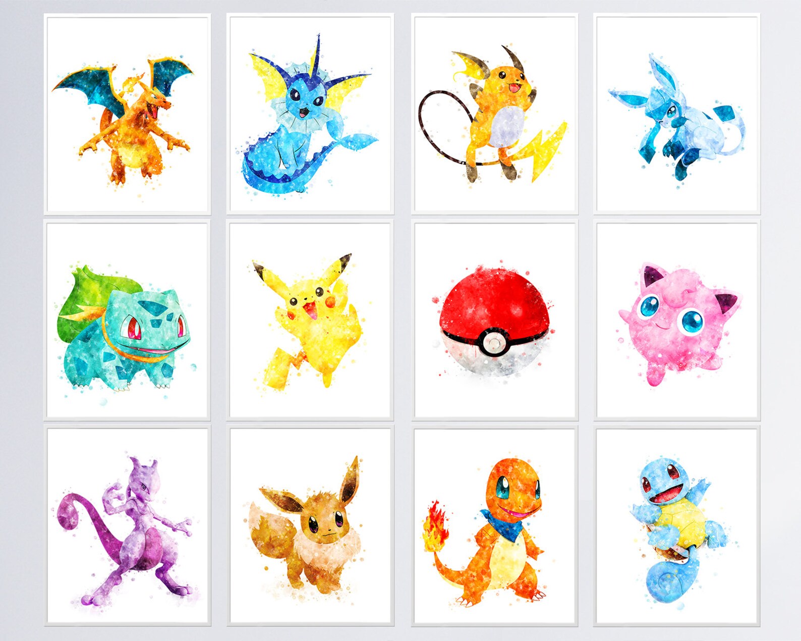 Pokemon Set 12 Pokemon Printable Art Prints Pokemons | Etsy
