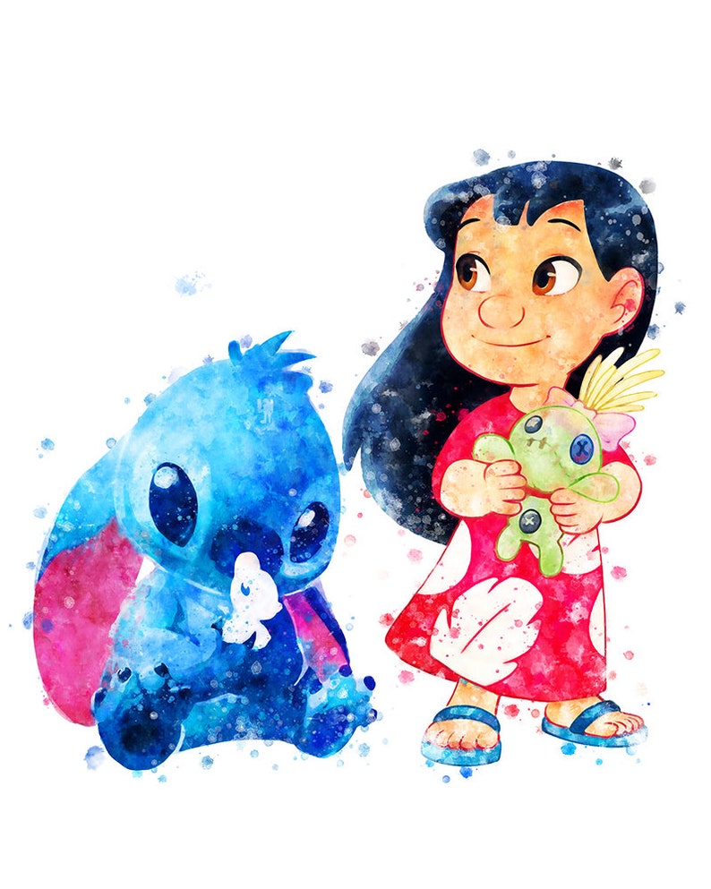 Stitch Watercolor Print Lilo And Stitch Printable Ins vrogue.co