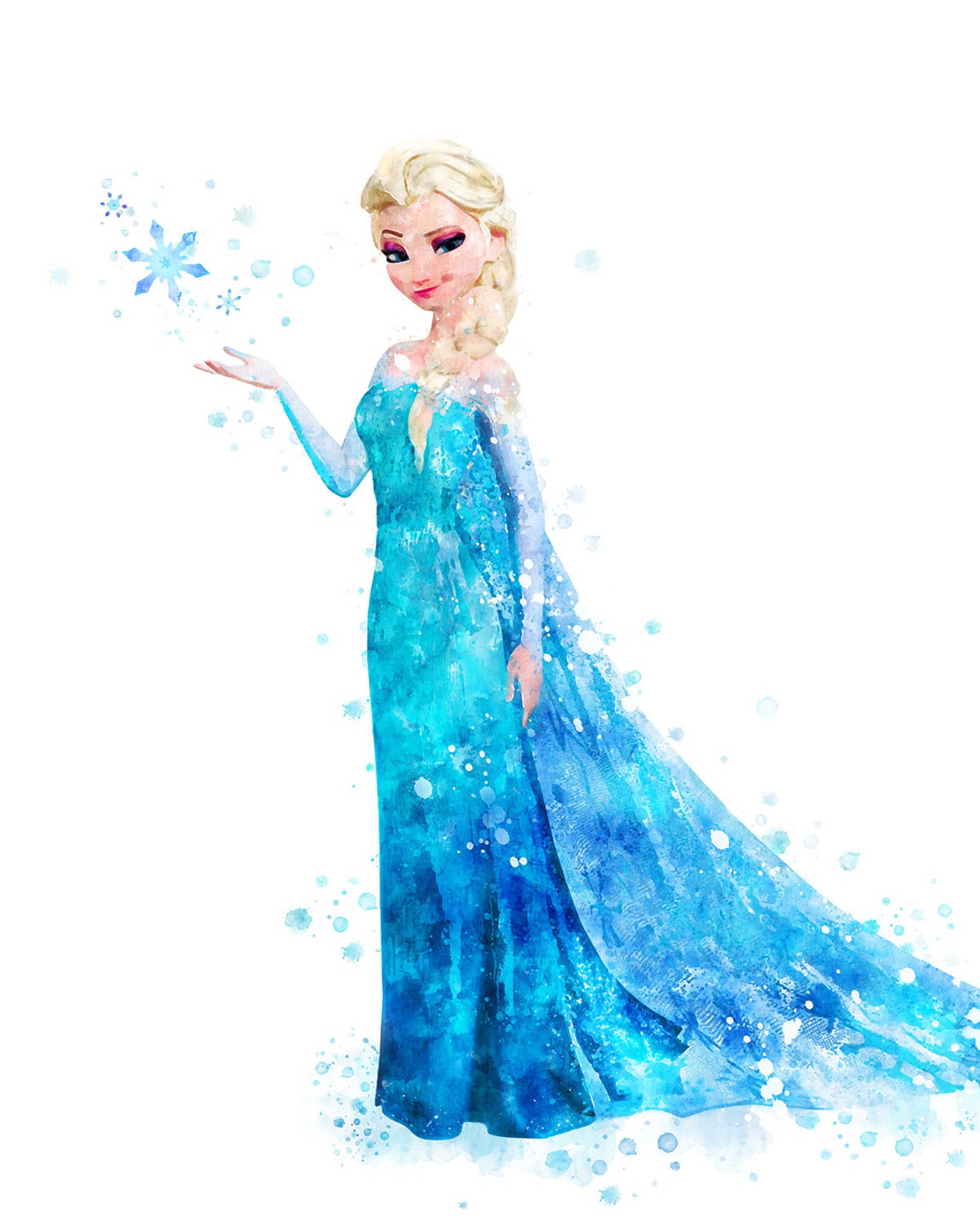 Princess Elsa Print Disney Princess Frozen Art Print Queen Etsy 