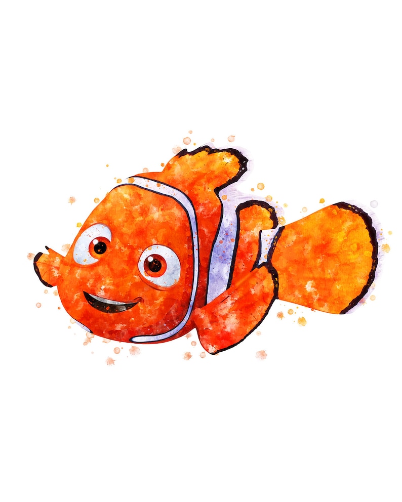 Nemo Poster Finding Nemo Print Disney Wall Art Dory Watercolor Etsy