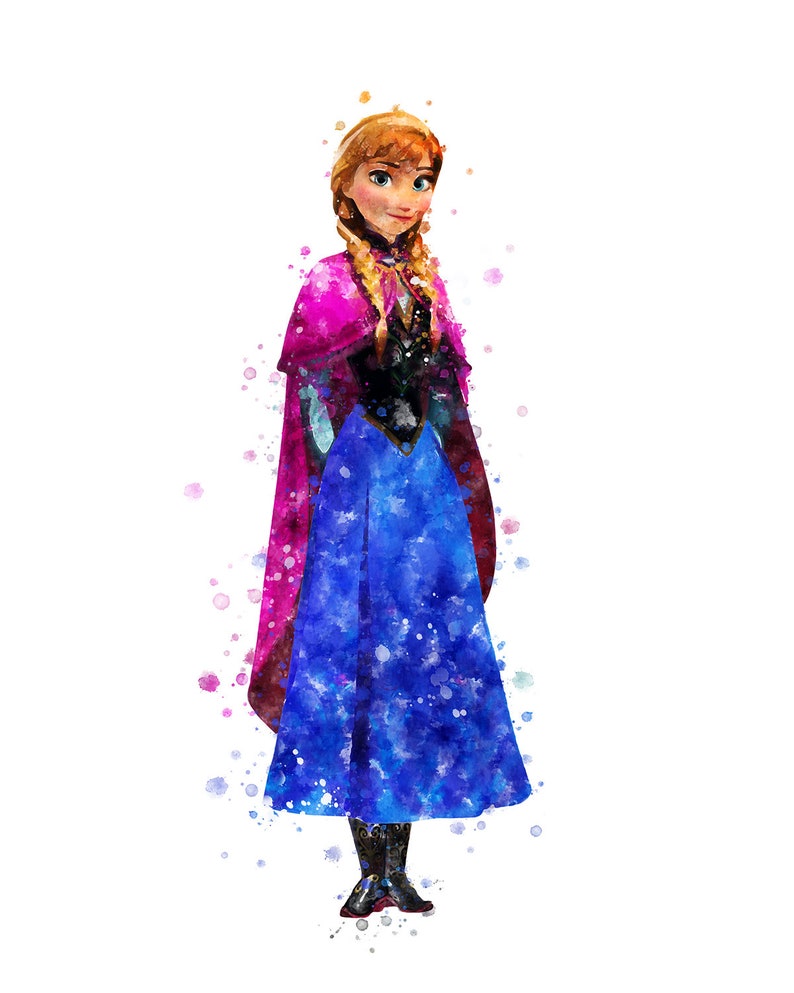 Anna Print Frozen Watercolor Disney Princess Anna Printable Etsy