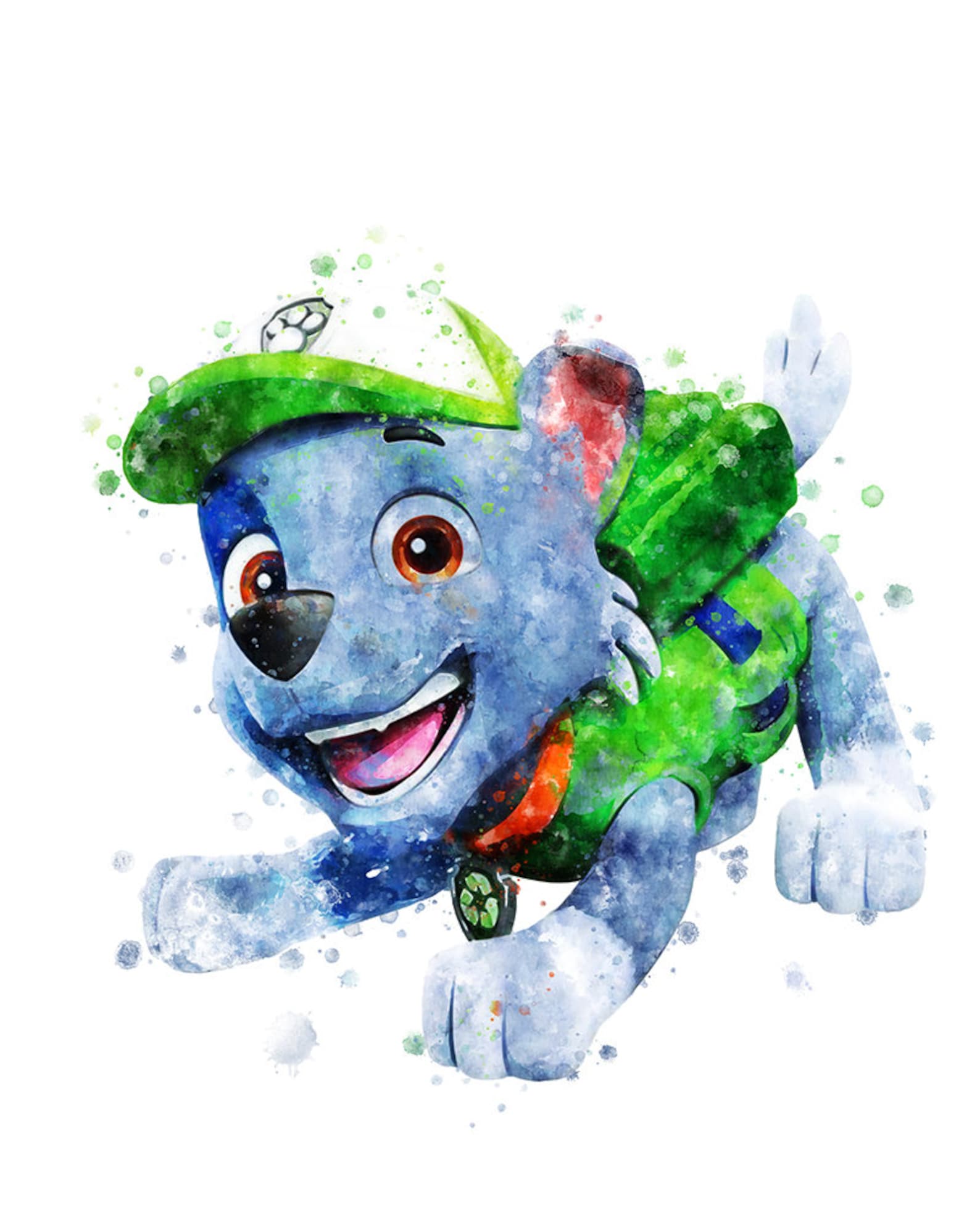 Paw Patrol Rocky Print Rocky Watercolor Paw Patrol Wall Art Etsy