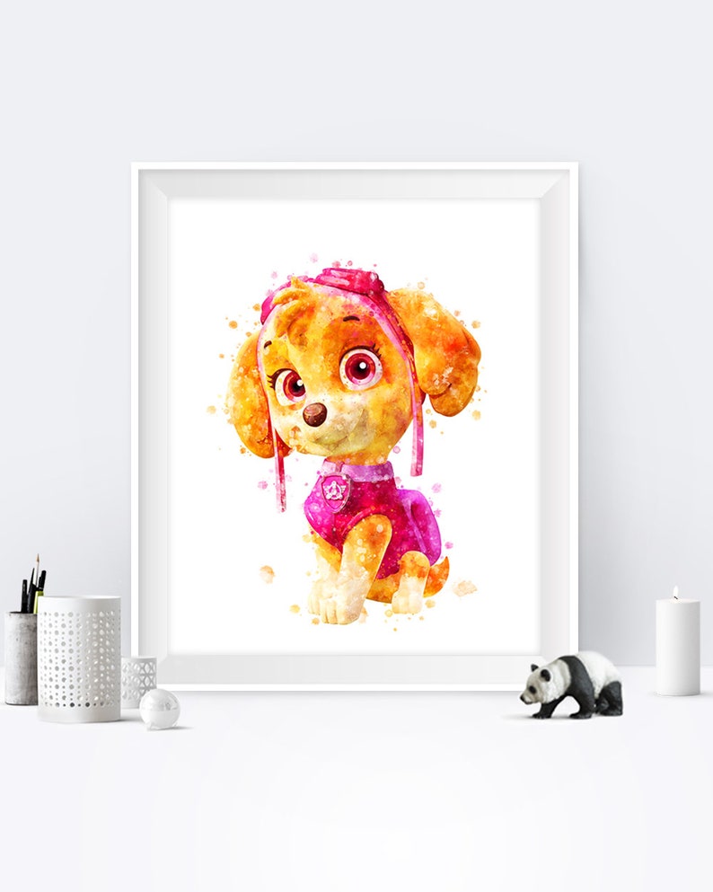 Paw Patrol Skye Watercolor Skye Art Print Paw Patrol Printable Etsy