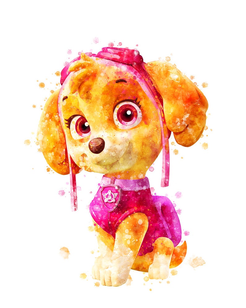 Paw Patrol Skye Watercolor Skye Art Print Paw Patrol Printable | Etsy