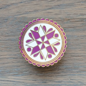 PA Dutch Hex Sign, Gold Hard Enamel Pin, Available with Standard or Locking Pin Back