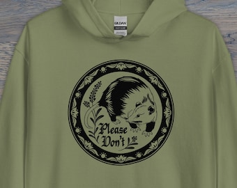 Print on Demand Opossum Hex Sign Unisex Hoodie, Folk Art Inspired, PA Dutch, Trash Cat, Please Don’t Bother Me